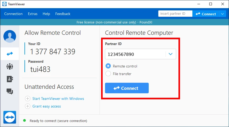 TeamViewer 14 Remote with Partner ID