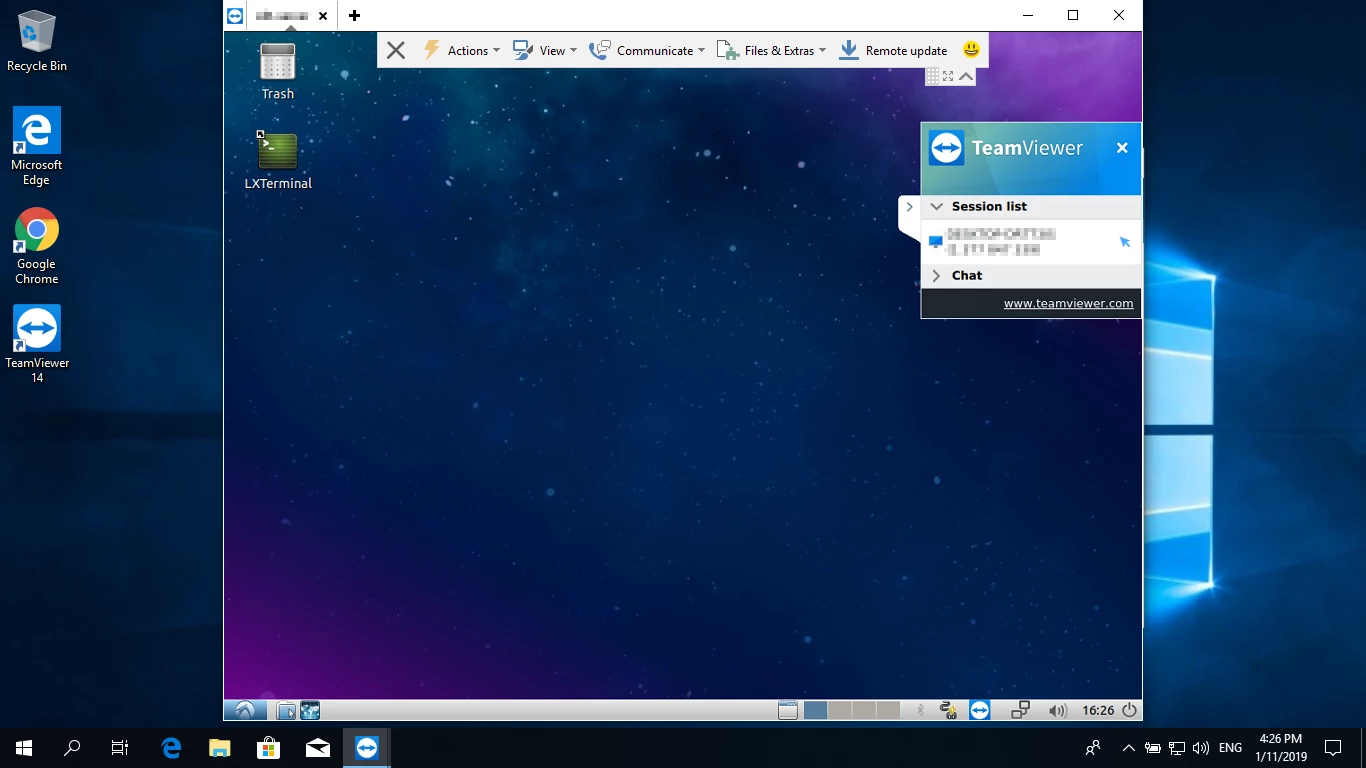 TeamViewer 14 on Windows 10 Remote to Lubuntu