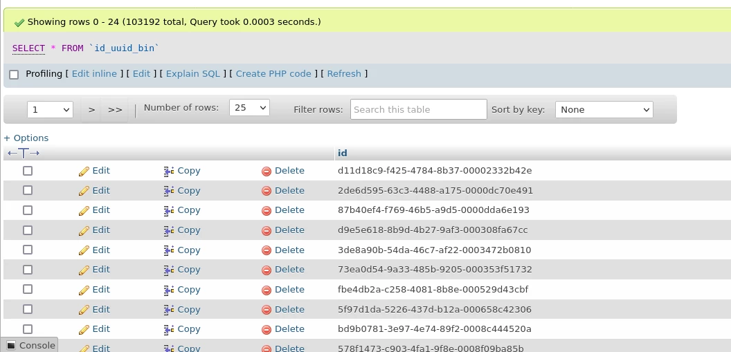 uuid record uuid record
